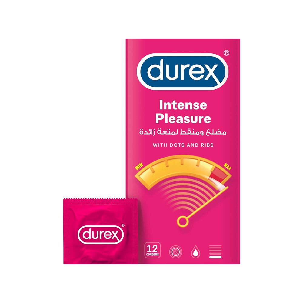 Durex ribbed and dotted condoms for extra pleasure, 12 condoms - بترا كير