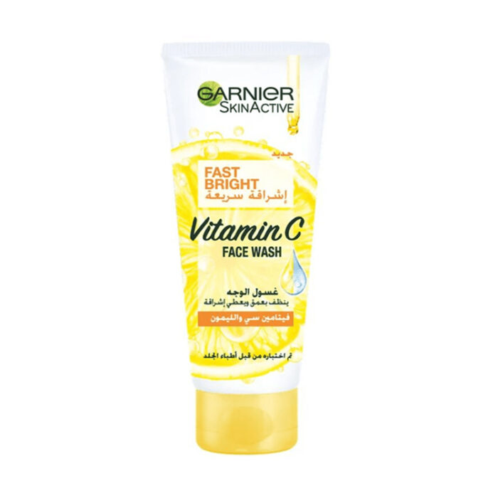 غارنييه غسول الوجه سكين اكتيف للتفتيح فيتامين سي والليمون 100 مل Garnier Skin Active Fast Bright Vitamin C Face Wash 100 ml