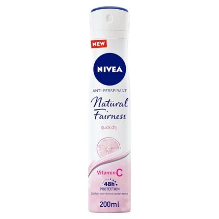 نيفيا مزيل عرق بخاخ للنساء ناتشورال فيرنس بفيتامين سي - 200 مل NIVEA Antiperspirant Spray for Women - Natural Fairness 200ml