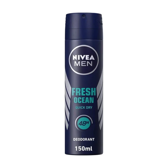نيفيا بخاخ مزيل عرق للرجال -فريش اوشن اكوا- 150 مل NIVEA MEN Deodorant Spray for Men - Fresh Ocean Aqua Scent 150ml
