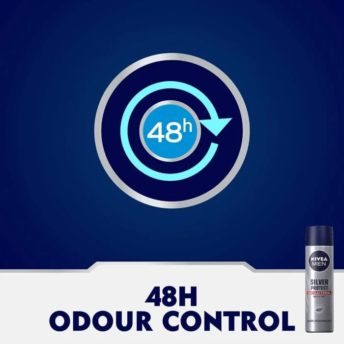 NIVEA MEN Silver Protect Antiperspirant for Men - Antibacterial Protection Spray 150ml - Image 4