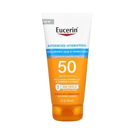 يوسرين لوشن واقي شمس SPF50 ادفانسد هايدريشن 150 مل Eucerin Sunscreen Lotion SPF 50 Advance Hydration 150 ml