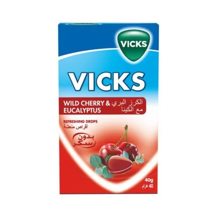 Vicks refreshing tablets to moisturize the throat wild cherry with eucalyptus 40g