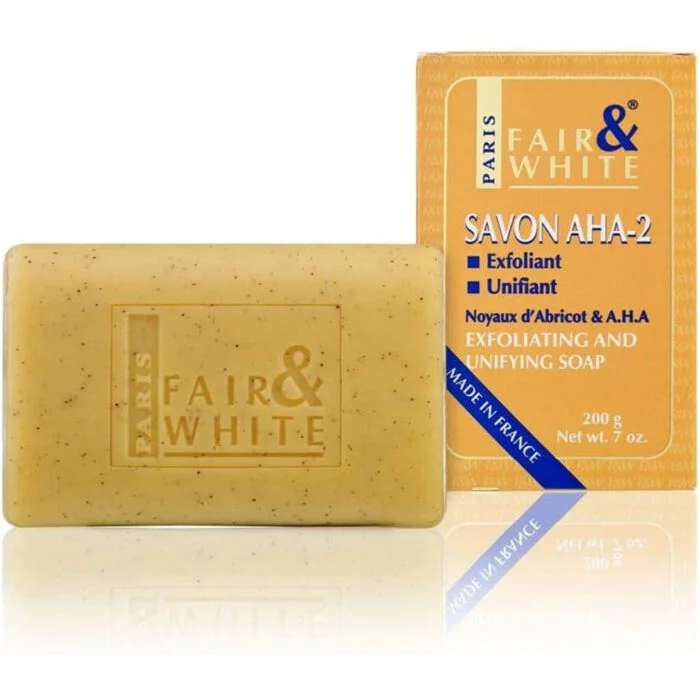 Fair & White Savon AHA Soap - 2 for exfoliating and lightening the skin 200g - Image 1