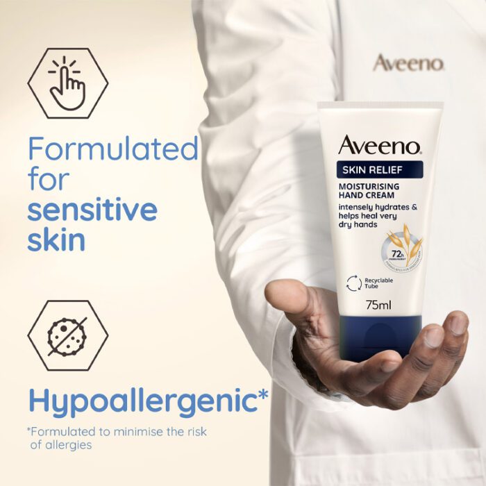 Aveeno skin relief hand cream with soothing triple oat complex & shea butter 75ml - Image 5