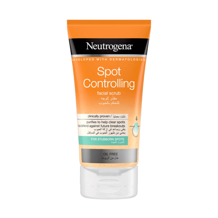 نيتروجينا مقشر منعم فيزيبلي كلير نقاء وحماية 150 مل | اوتلت بترا كير - Neutrogena facial acrub spot controlling 150ml | Petra Care Outlet