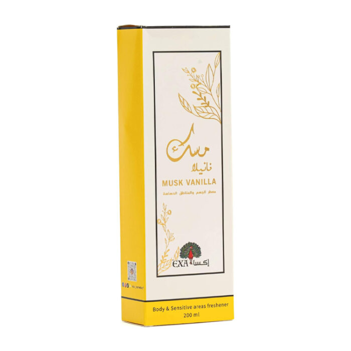 اكسا معطر مسك فانيلا للجسم والمناطق الحساسة 200 مل | أوتلت بترا كير - EXA musk vanila freshener body and sensitive areas 200ml | Petra Care Outlet