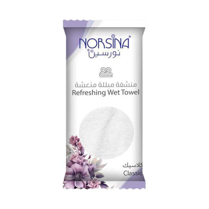 نورسين منشفة مبللة منعشة كلاسيك 12 منشفة Norsina refreshing wet towel classic 12pcs