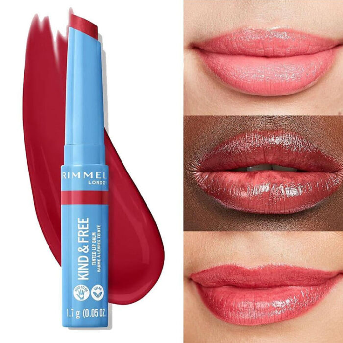 ريميل مرطب الشفاه كايند اند فري 005 تيربو ريد Rimmel Lip Balm 005 Kind and Free Tinted Turbo Red