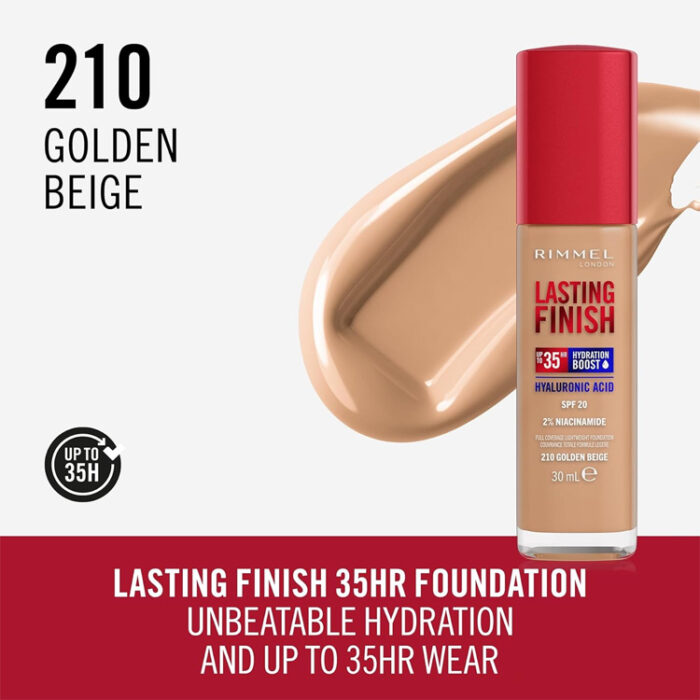 ريميل كريم اساس رقم 210 لاستنغ فينش يدوم 35 ساعة Rimmel Foundation 210 Lasting Finish 35 Hours