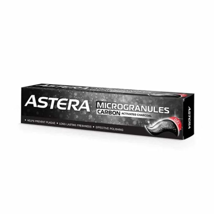 استيرا معجون أسنان جل بالحبيبات الدقيقة والفحم المنشط 75مل ASTERA toothpase microgranules carbon activated charcoal 75ml