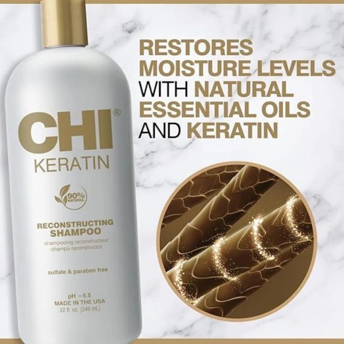 CHI shampoo keratin reconstructing sulfate & paraben free 355ml - Image 3