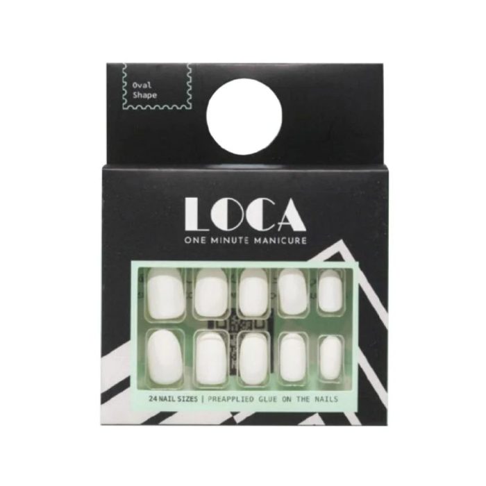 لوكا اظافر صناعية رقم 12 لصق ذاتي أبيض مطفي Luca Artificial Nails No 12 Self-Adhesive Matte White