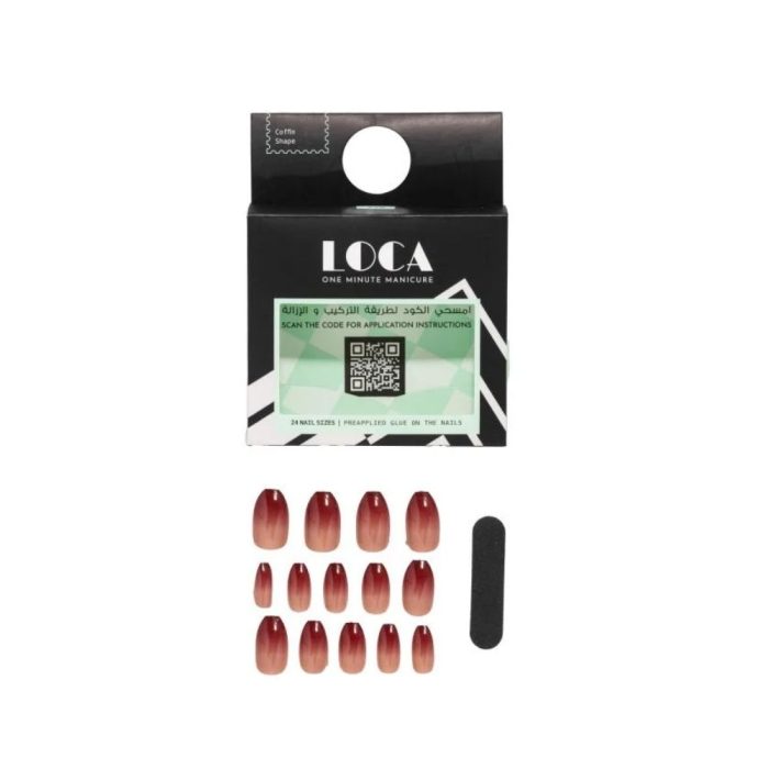 Luca Artificial Nails No 18 Self-Adhesive Ombre Glitter Covn - Image 4