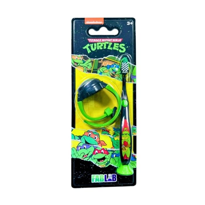 فاب لاب سلاحف النينجا فرشاة أسنان للأطفال مع لعبة