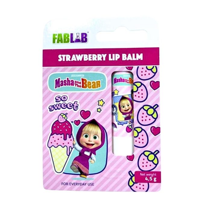 فاب لاب مرطب شفاه ماشا والدب بالفراولة 4.5 جم FabLab lip balm masha and the bear strawberry 4.5g