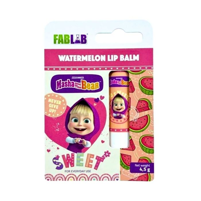 فاب لاب مرطب شفاه ماشا والدب بالبطيخ 4.5 جم FabLab lip balm masha and the bear Watermelon 4.5g