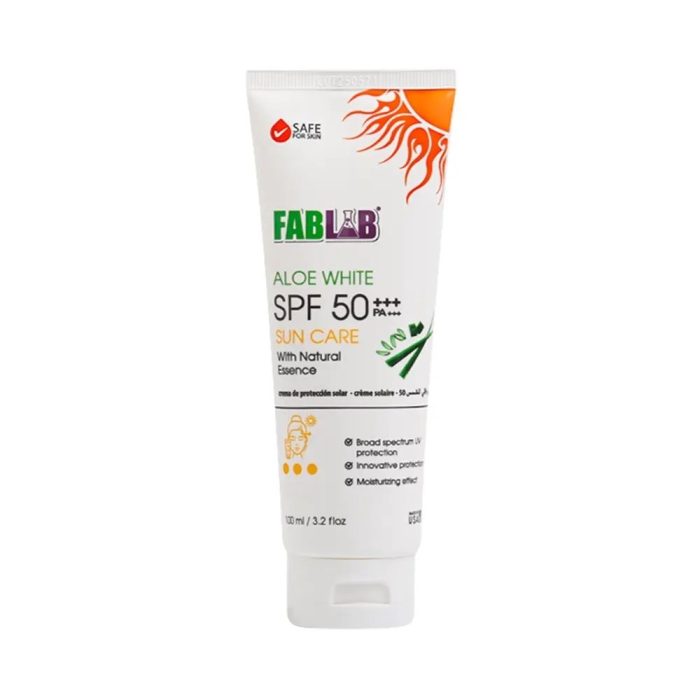 فاب لاب كريم واقي شمس بخلاصة الصبار 60 اس بي اف 100 مل FabLab sunscreen cream with aloe vera SPF 60 100ml