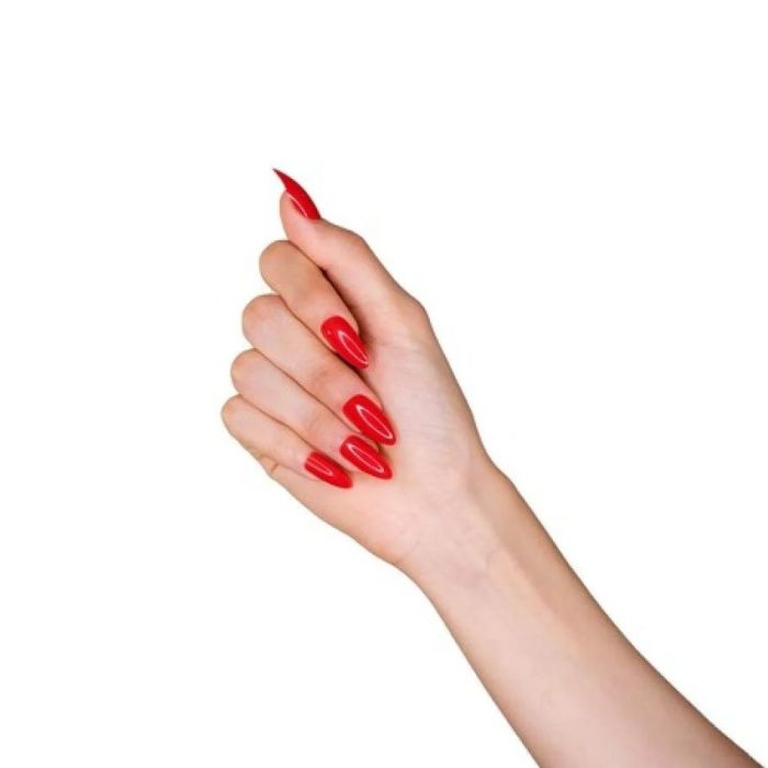 ⁦لوكا اظافر صناعية رقم 10 لصق ذاتي اوفال شايب احمر⁩ - الصورة ⁦3⁩