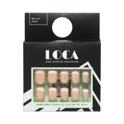 لوكا اظافر صناعية رقم 20 لصق ذاتي لون فرنسي شكل الطبيعي Luca Artificial Nails No 20 Self-adhesive French color Natural look