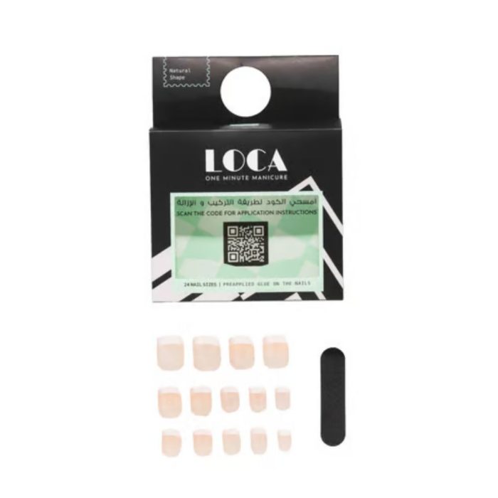 ⁦لوكا اظافر صناعية رقم 20 لصق ذاتي لون فرنسي شكل الطبيعي⁩ - الصورة ⁦4⁩