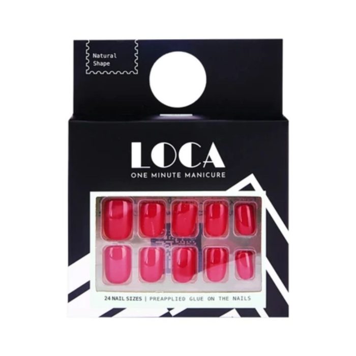 لوكا اظافر صناعية رقم 8 لصق ذاتي اوفال شايب احمر طبيعي