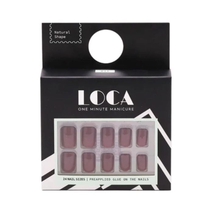 لوكا اظافر صناعية رقم 11 لصق ذاتي اوفال شايب عنابي Luca Artificial Nails No 11 Self-Adhesive Oval Shaib deep red