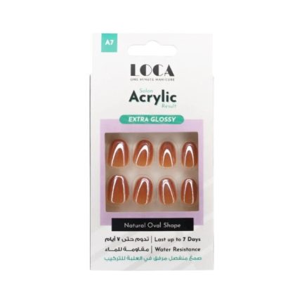 لوكا اظافر صناعية اكرليلك A7 نود كروم Luca Acrylic Artificial Nails A7 Nude Chrome