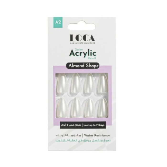 لوكا اظافر صناعية اكرليلك A2 لون ابيض لؤلؤي Luca Acrylic Artificial Nails A2 Pearl White