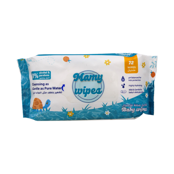 مامي وايبس مناديل مبللة للاطفال 72 منديل Mamy wipes baby wipes 72 wipes