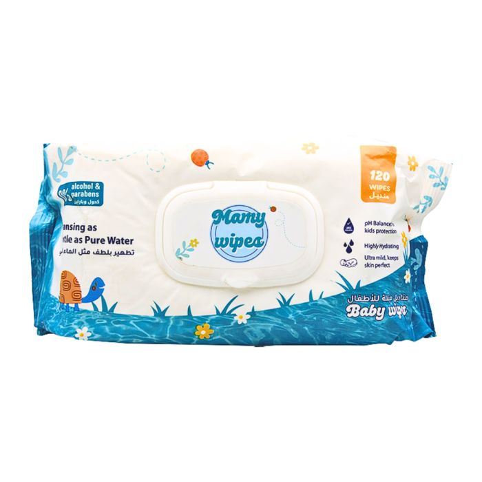 مامي وايبس مناديل مبللة للاطفال 120 منديل Mamy wipes baby wipes 120 wipes