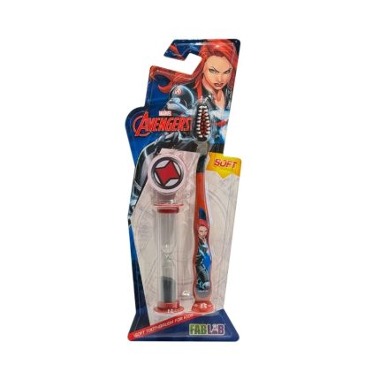 فاب لاب فرشاة أسنان بلاك ويدو ناعمة للأطفال مع ساعة رملية FabLab Black Widow Soft Toothbrush for Kids with Hourglass