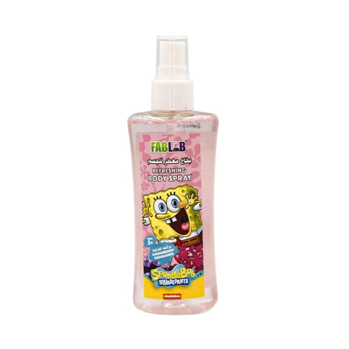 فاب لاب بخاخ معطر جسم سبونج بوب للأطفال بالفراولة 125 مل FabLab SpongeBob body spray Strawberry 125ml